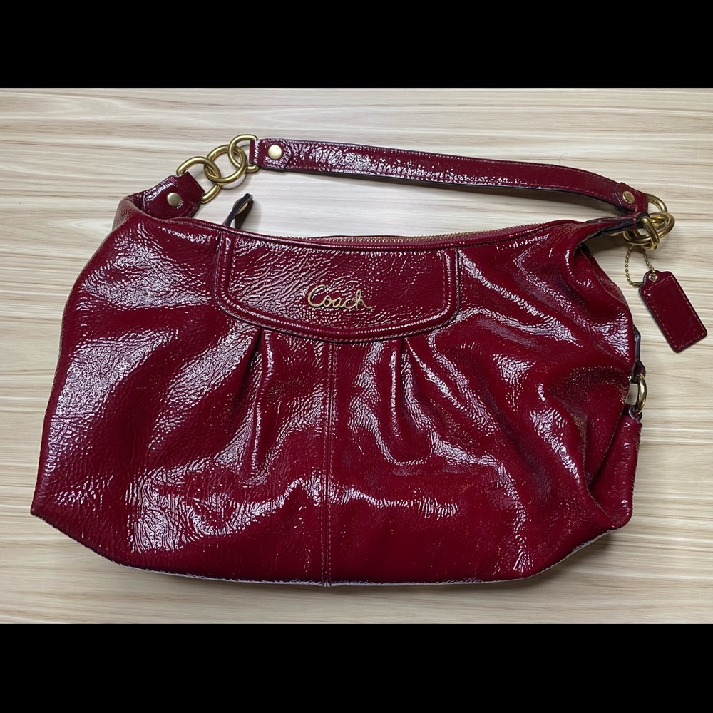 Coach red patent leather purse